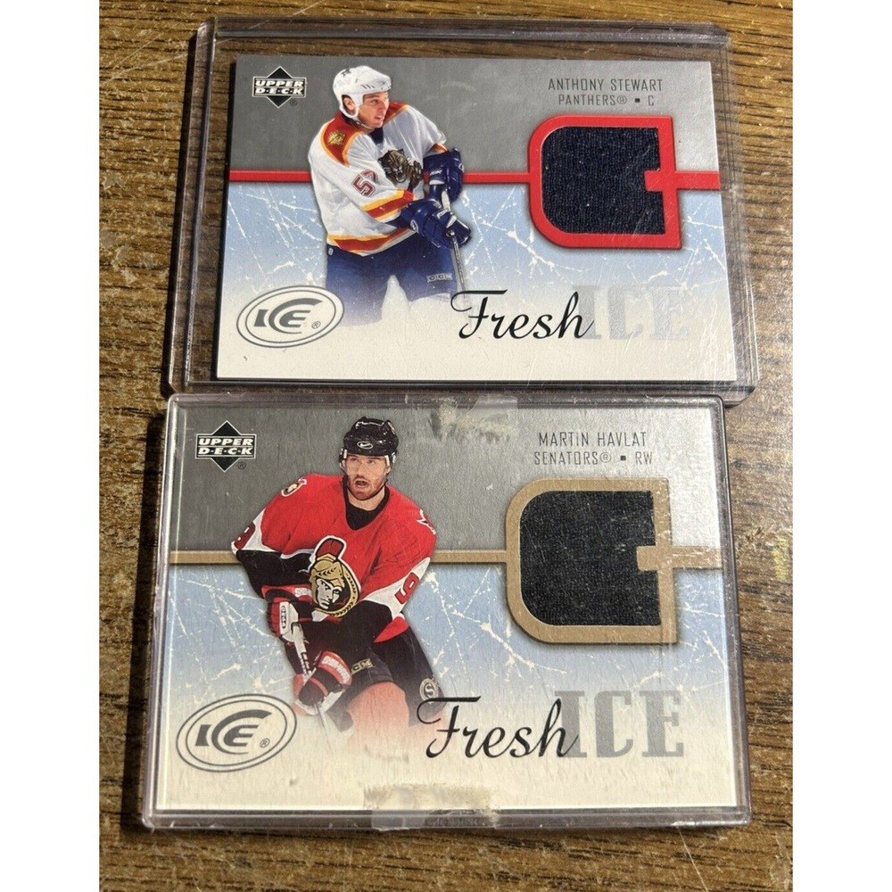 Upper Deck Lot of 2 Hockey Fresh Ice Cards Martin Havlat Anthony Stewart